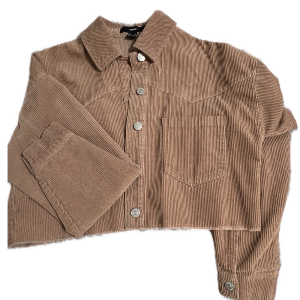 Forever 21 Ribbed Brown Cropped Jacket